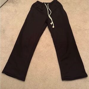 Casual Black Pants with White Drawstring